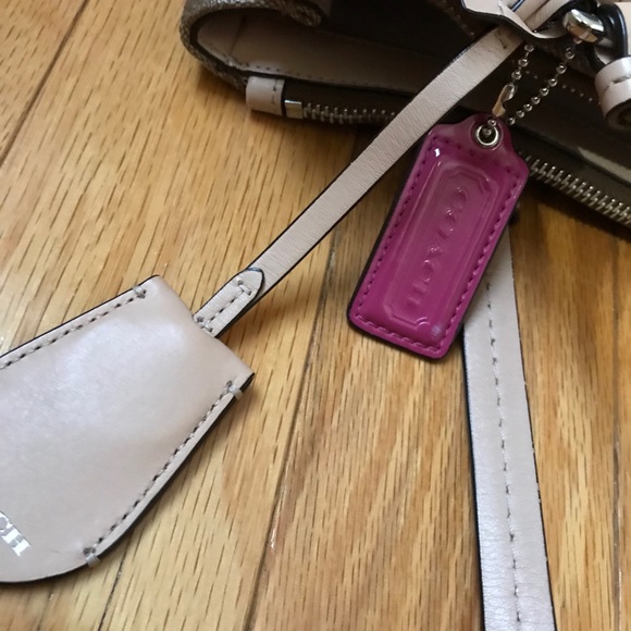 Coach Leather Logo Brown/ Tan Bag/ Tote - Picture 8 of 9